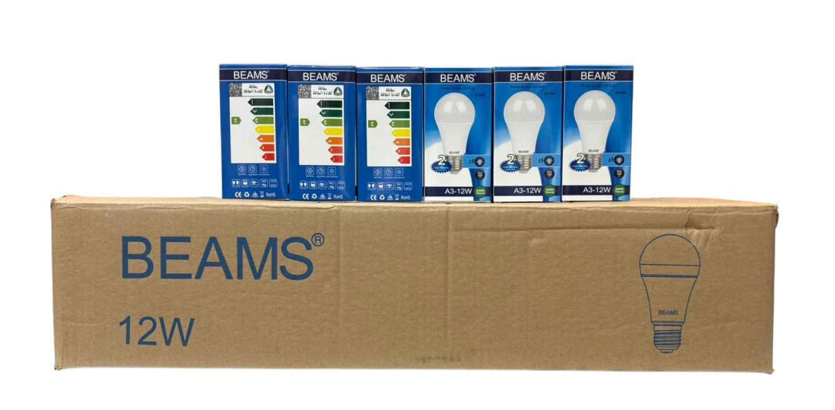 BEAMS | LED Light Bulb | A3-12Watts | E27 | 3000K-Warm White | 1 Box (50pcs.)