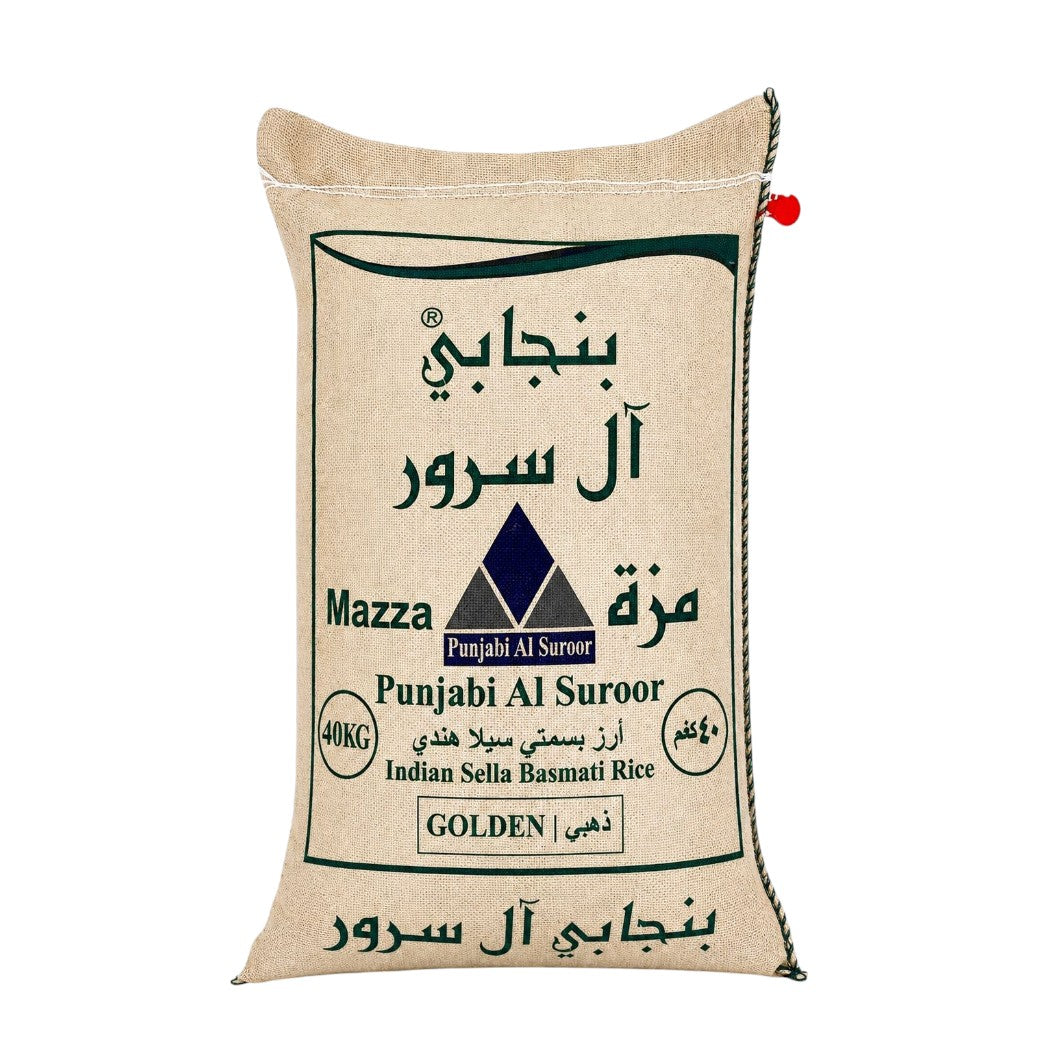 Punjabi Al Suroor Mazza Sella Basmati Rice 40 KG | Golden