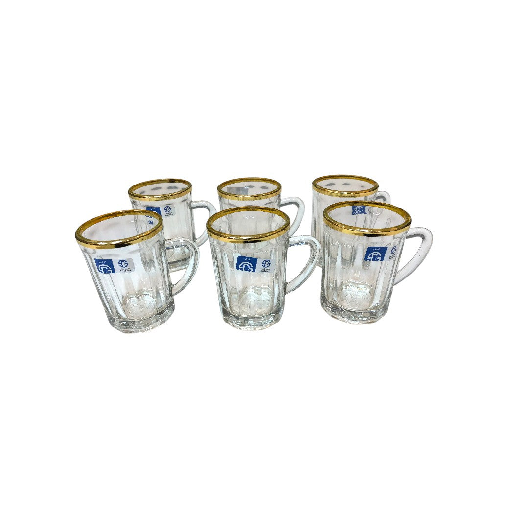 Saif Plus Gold Shahi teacup 1 set, 6 pieces 002-0002
