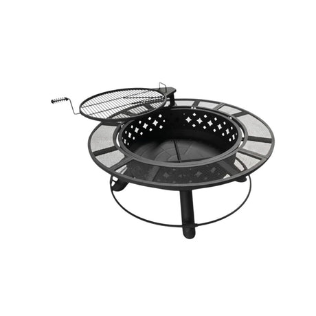 Outdoor Steel Wood-Burning Fire Pit with BBQ