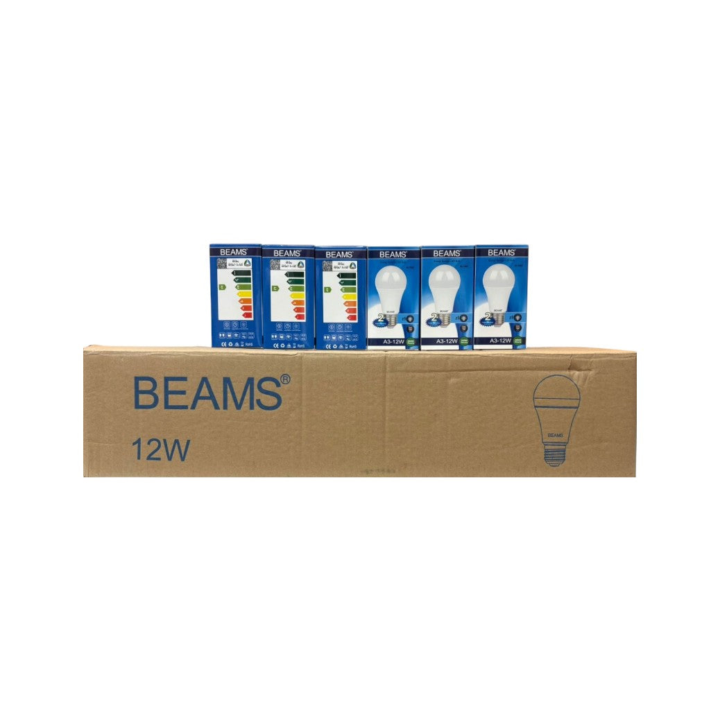 BEAMS | LED Light Bulb | A3-12Watts | E27 | 3000K-Warm White | 1 Box (50pcs.)
