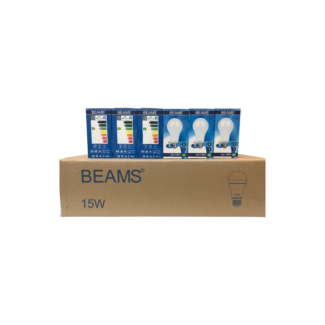 BEAMS | LED Light Bulb | A3-15Watts | E27 | 6500K-Day Light | 1 Box (40pcs.)