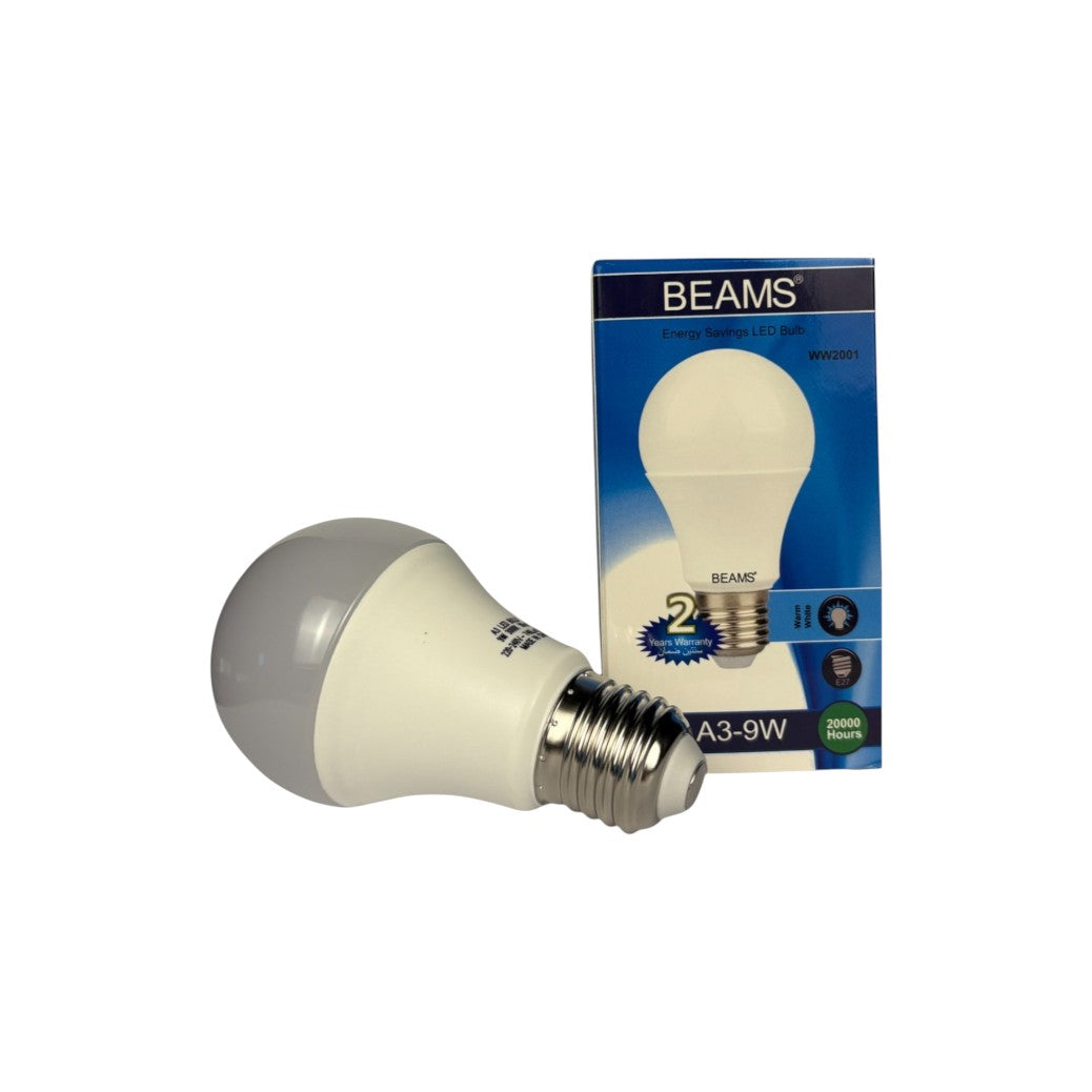 BEAMS | LED Light Bulb |  A3-9Watts | E27 | 3000K - Warm White - Al Suroor Markets