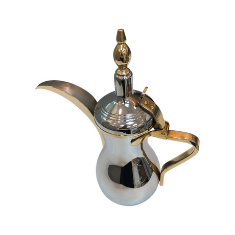 Dallah Saif Plus Coffee Pot No. 1 Gold Silver Size 48 (1.4 L) Ounce 008-0068