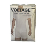VOLTAGE V-Neck T-Shirts | Modern Cotton Stretch | 95% Cotton 5% Spandex | White | 2-Pack